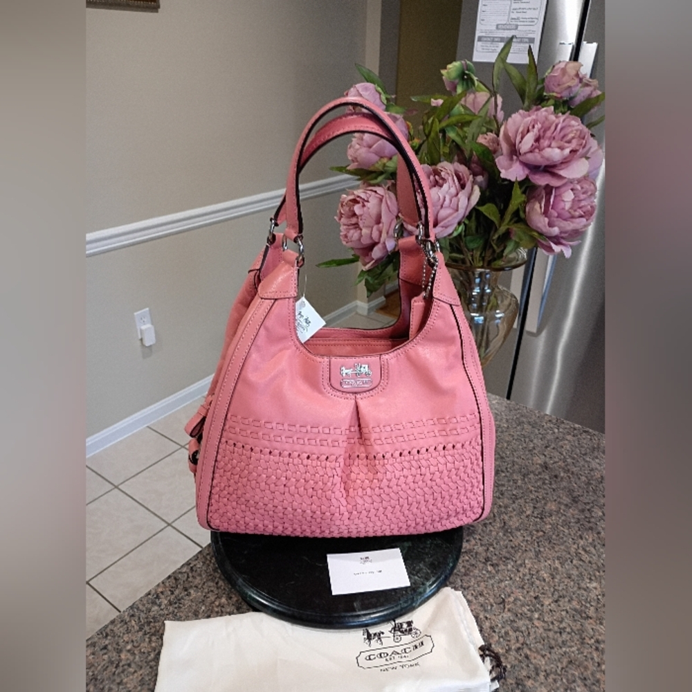 NWT Coach Maggie Madison Woven Leather Bag - Picture 10 of 16